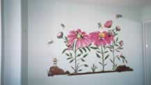 Bees Flower Garden Mural
